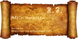 Mór Hargitta névjegykártya